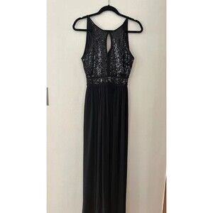 Morgan & Co black sparky top long dress size 3